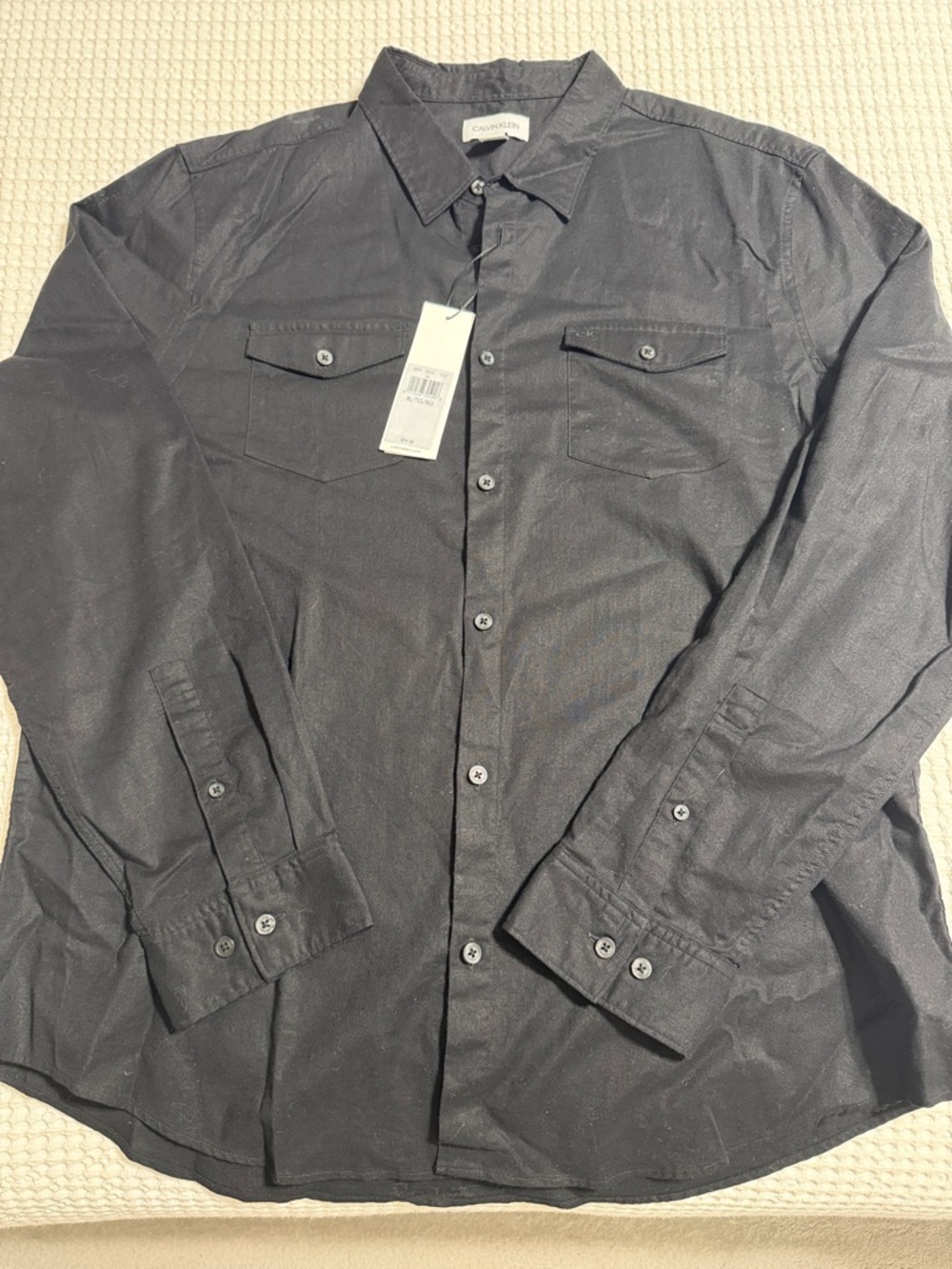 Calvin Klein Charcoal Black Long-Sleeve Button Shirt